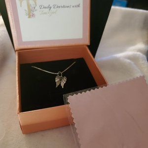 Sterling Silver Angel Wings Pendant on Sterling Silver Chain